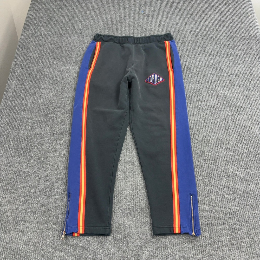 Jordan Sweatpants Mens Black Blue Red Yellow Side Stripe Ankle Zip Athletic